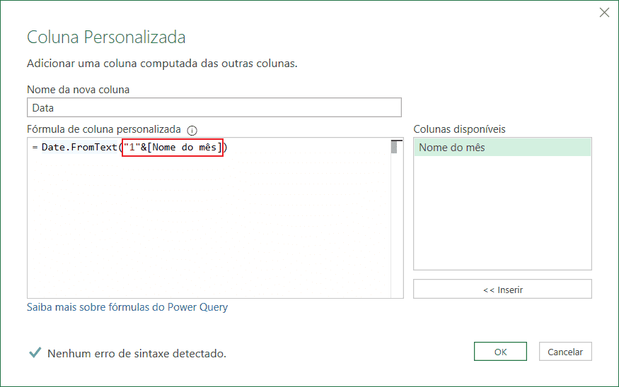 Como converter nome do mês para data no Excel 6