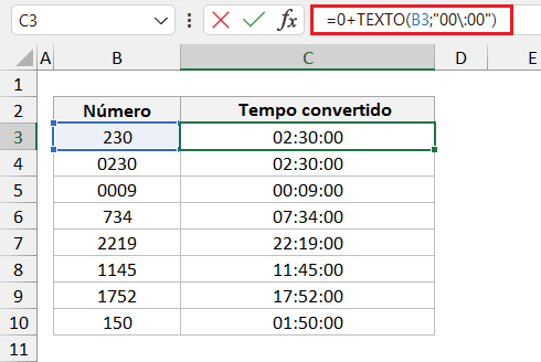 Como Transformar Número em Hora no Excel 3
