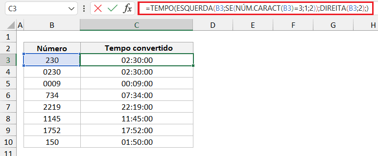 Como Transformar Número em Hora no Excel 4