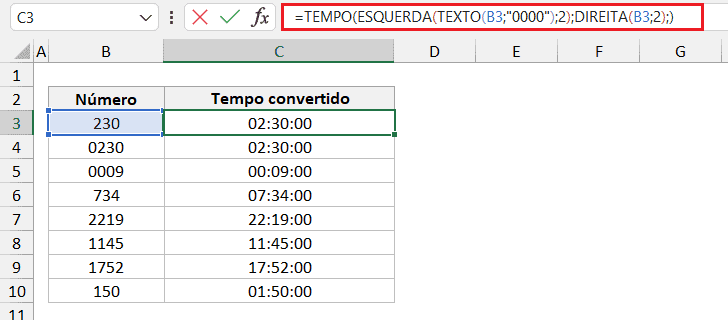 Como Transformar Número em Hora no Excel 5