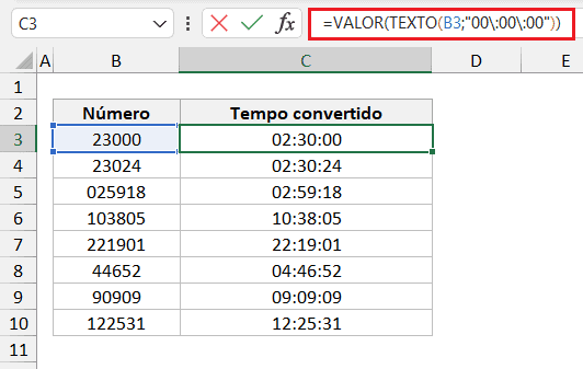 Como Transformar Número em Hora no Excel 6
