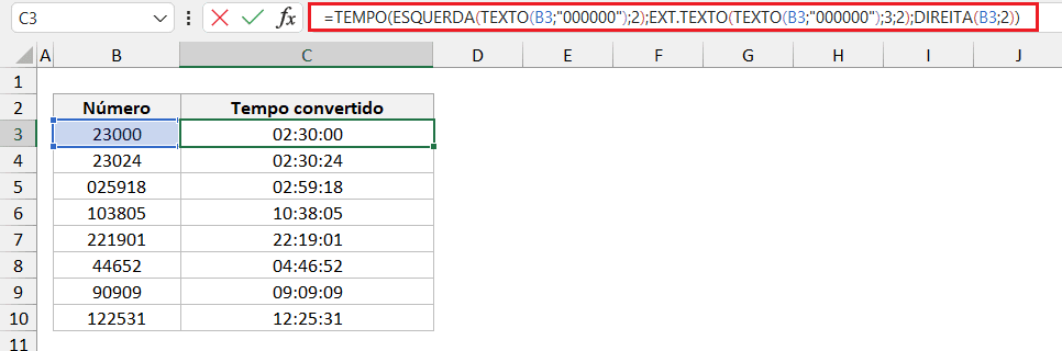 Como Transformar Número em Hora no Excel 7