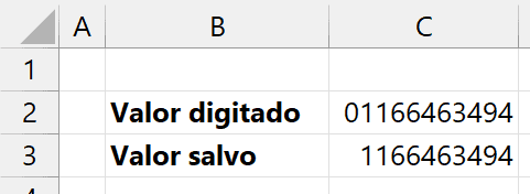 Zeros a Esquerda Excel