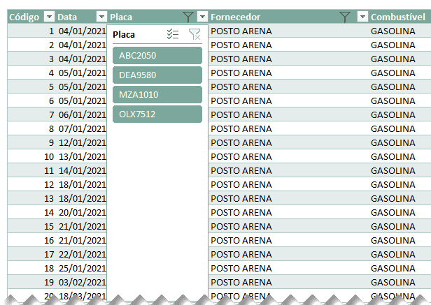 ocultar segmentação de dados no excel 6