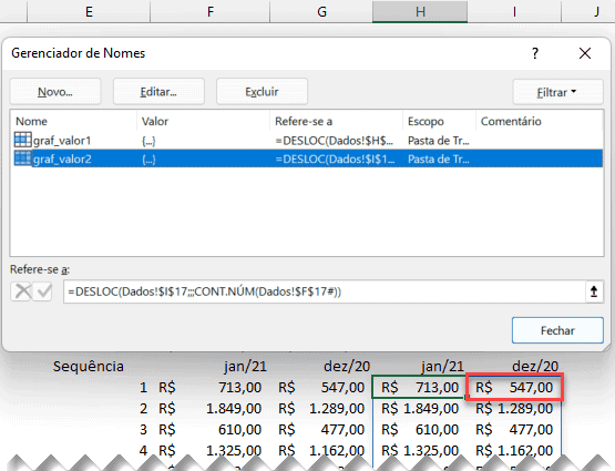 Excel Mudar grafico ao passar o mouse MouseHover 7