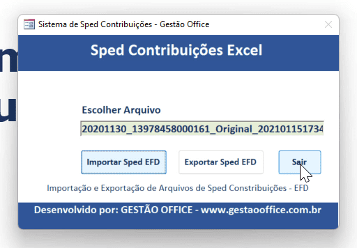 Planilha SPED Contribuições Excel 4