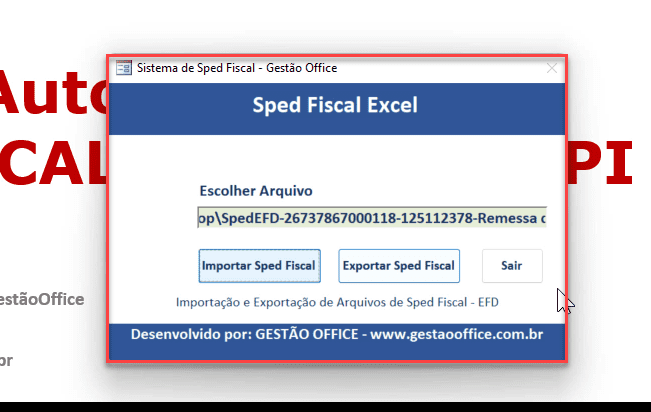 SPED EFD Fiscal Excel 3