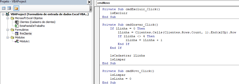 Formulário VBA Excel Grátis 1