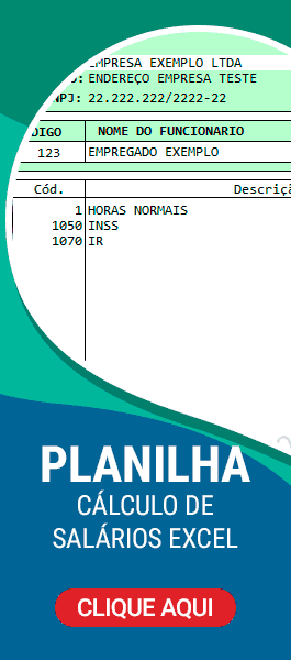 Planilha de cálculo de salários Excel