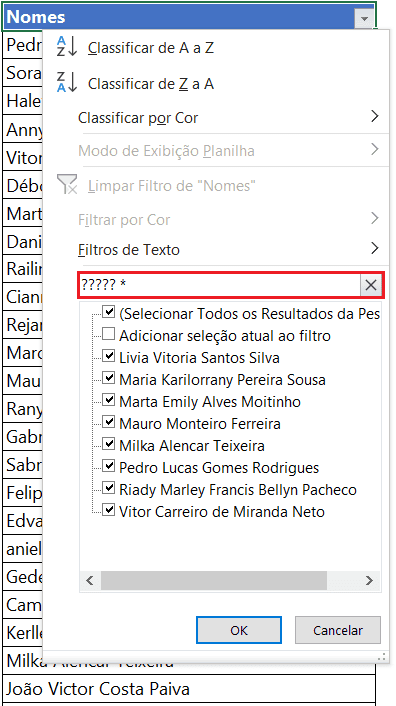 Caracteres curingas no Excel e suas aplicações