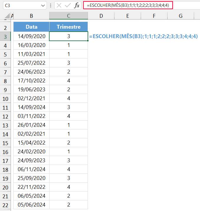 trimestre data excel 8