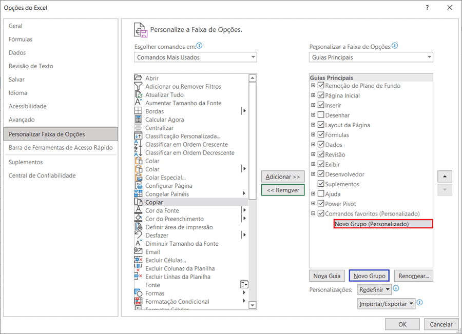 guias e botões no excel 8