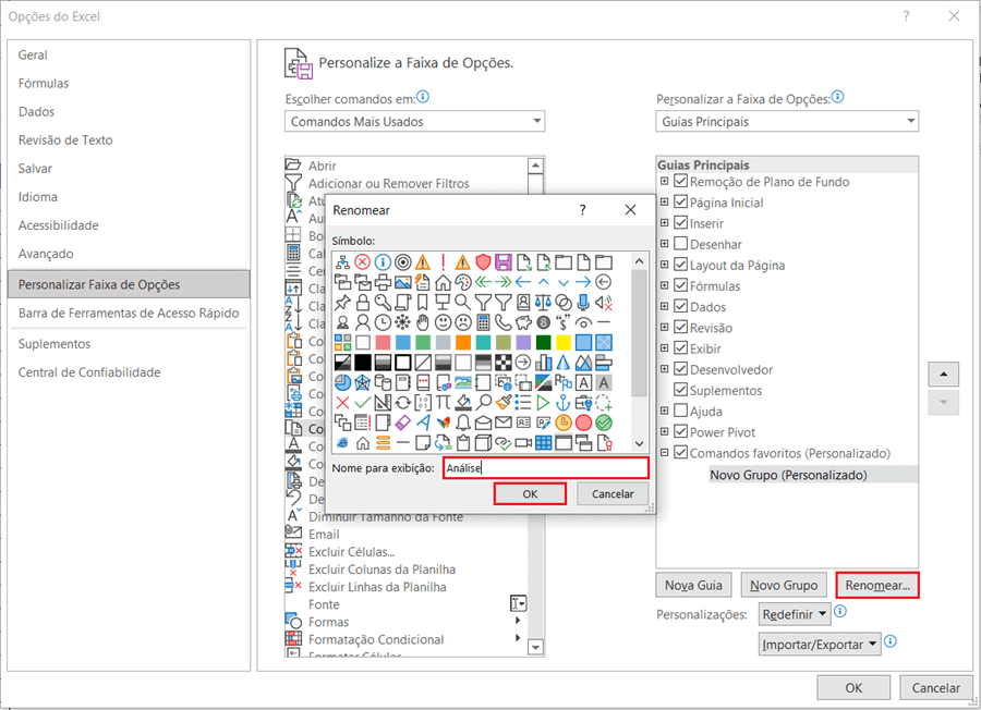 guias e botões no excel 7