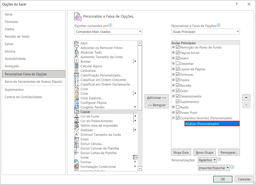 guias e botões no excel 6