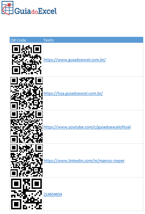 qr code excel