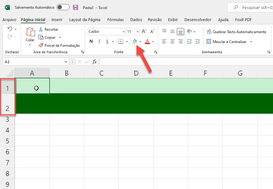 Menus de sistema no Excel 1