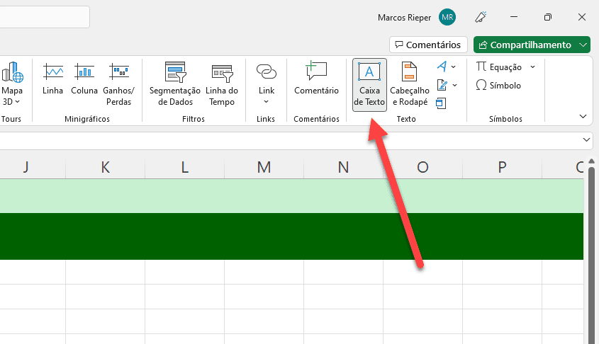 Menus de sistema no Excel 2