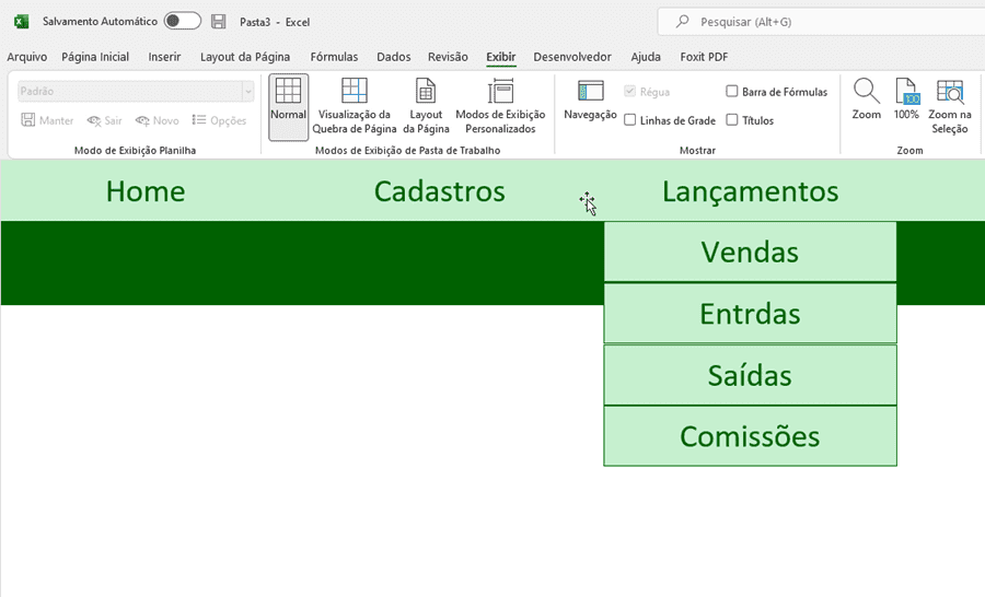 Como Criar Menus de Sistema no Excel Design de Planilha Guia do Excel