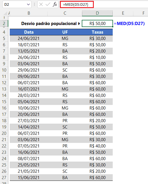 mediana excel 2