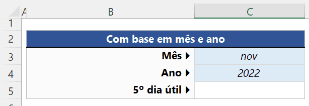 quinto dia útil excel 2