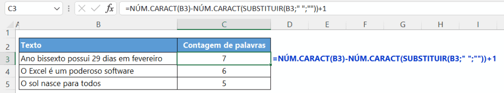 Como Contar Palavras no Excel 1