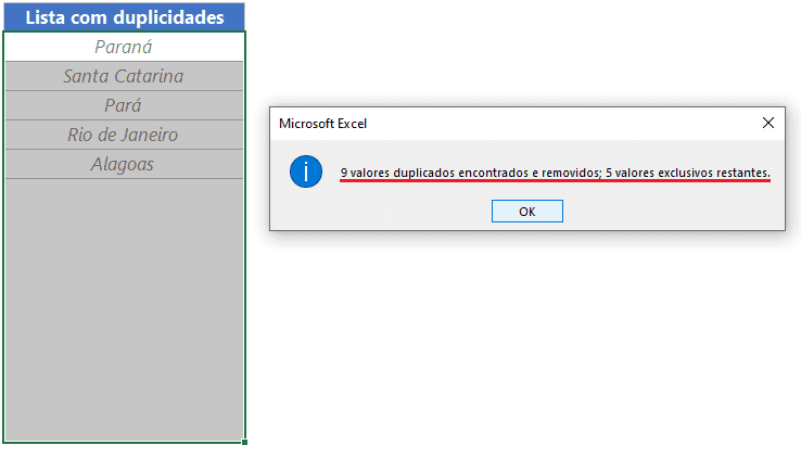 Como remover duplicidades de listas no Excel 4