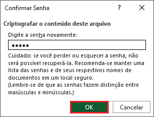 Senha de Abertura no Excel 5