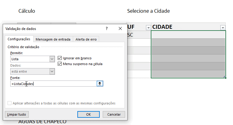 listas suspensas listas de dados menu dropdown excel 10