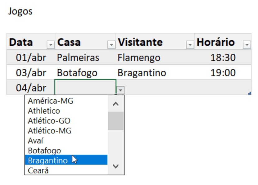 listas suspensas listas de dados menu dropdown excel 2