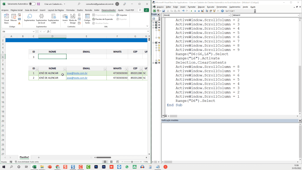 cadastro de clientes excel gratuito 6