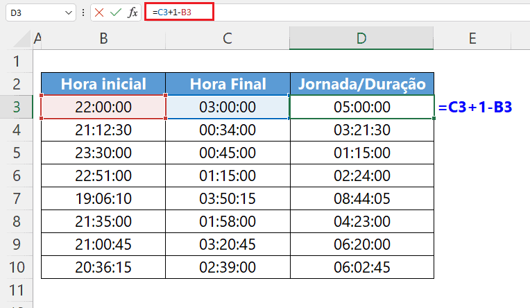 horas noturnas excel 3