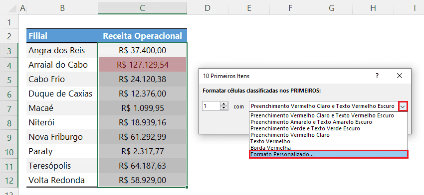 Como destacar o maior e menor valores com formatação automática no Excel Tutorial 6
