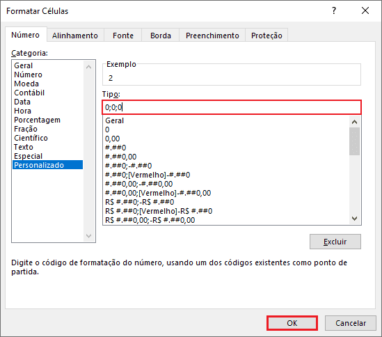 Como exibir os números negativos sem sinal no Excel 13