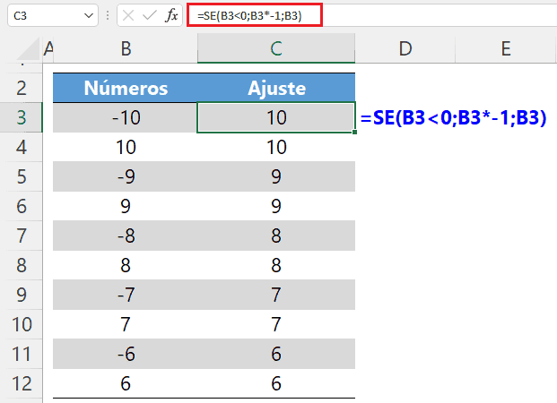 Como exibir os números negativos sem sinal no Excel 3