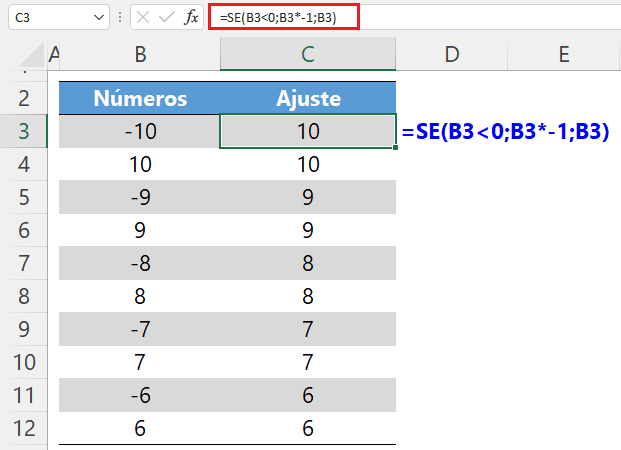 Como exibir os números negativos sem sinal no Excel 3