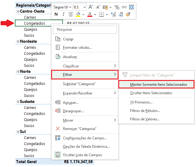 Como filtrar corretamente nas tabelas dinâmicas 15