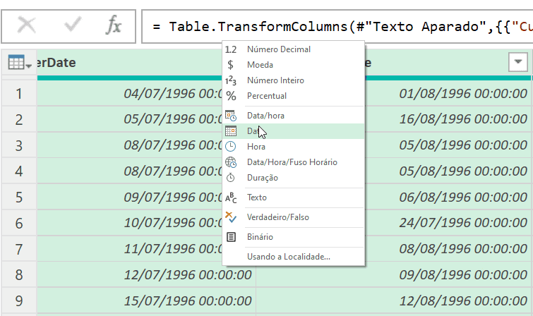 relatório texto excel 16