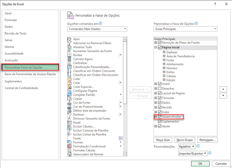 relatório texto excel 2