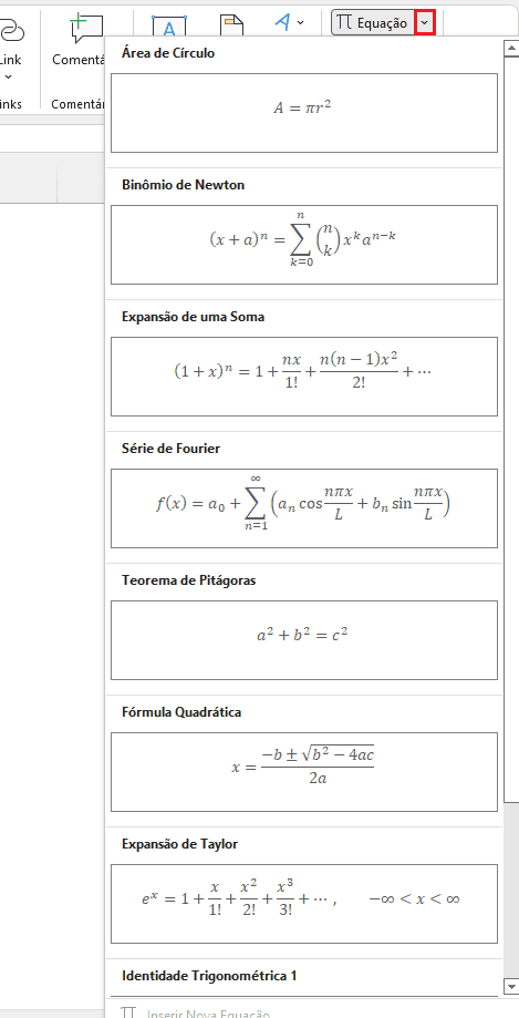 Como Inserir o símbolo de Pi no Word 365?