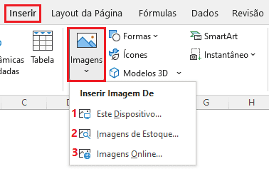 como inserir imagens no Excel 2