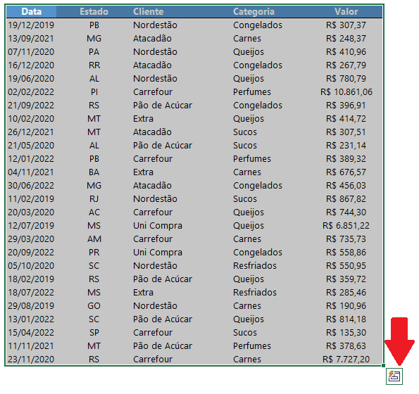 Como usar a Análise rápida no Excel 1