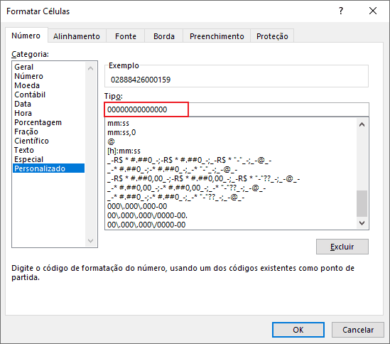 Formatação Personalizada CNPJ e CPF no Excel 10