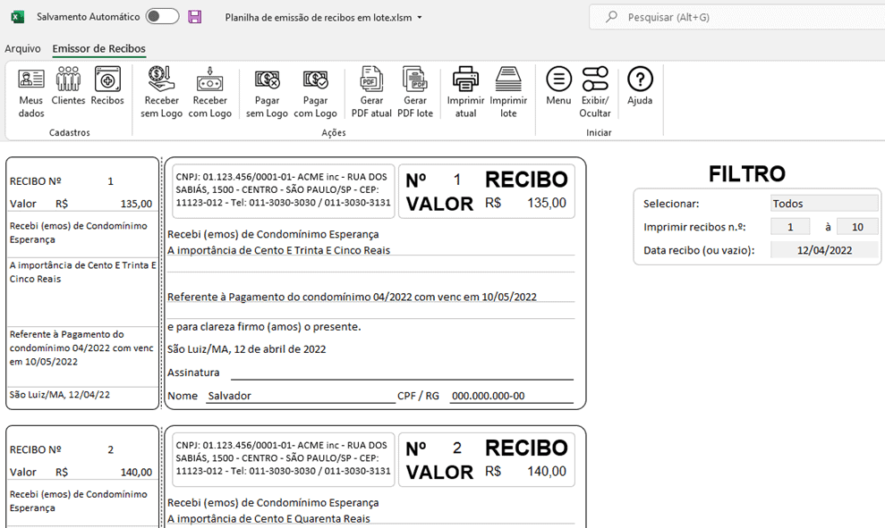 planilha de recibo excel em lote 5