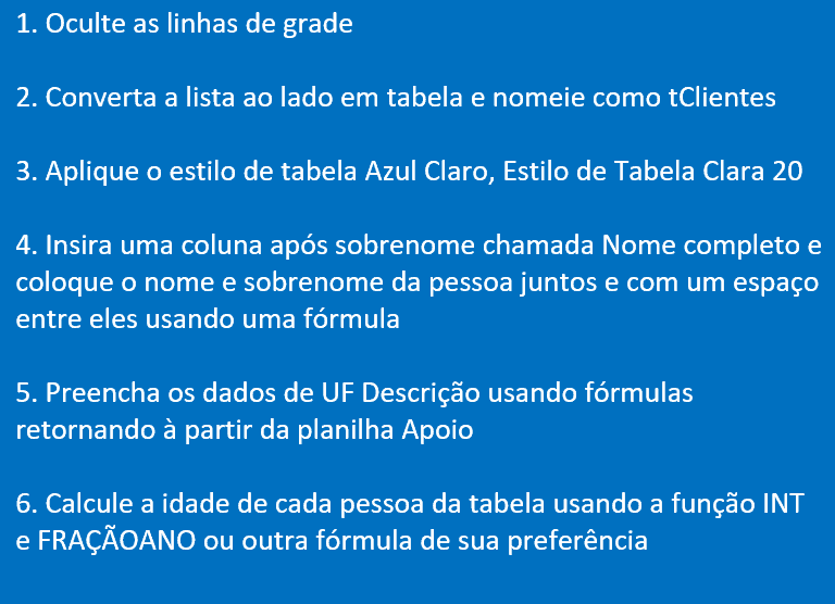 teste excel entrevista de emprego 1