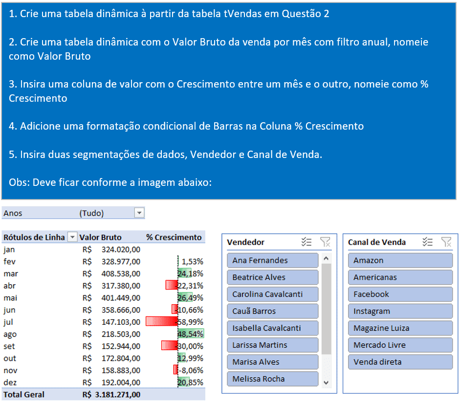 teste excel entrevista de emprego 3