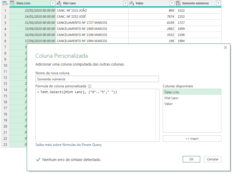 extrair números excel 3