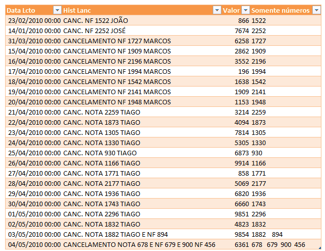 extrair números excel 4