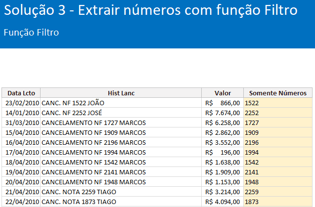 extrair números excel 6