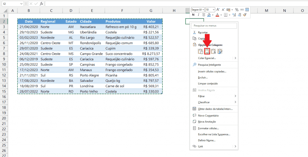 colar apenas valores excel 6