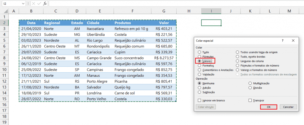 colar apenas valores excel 9